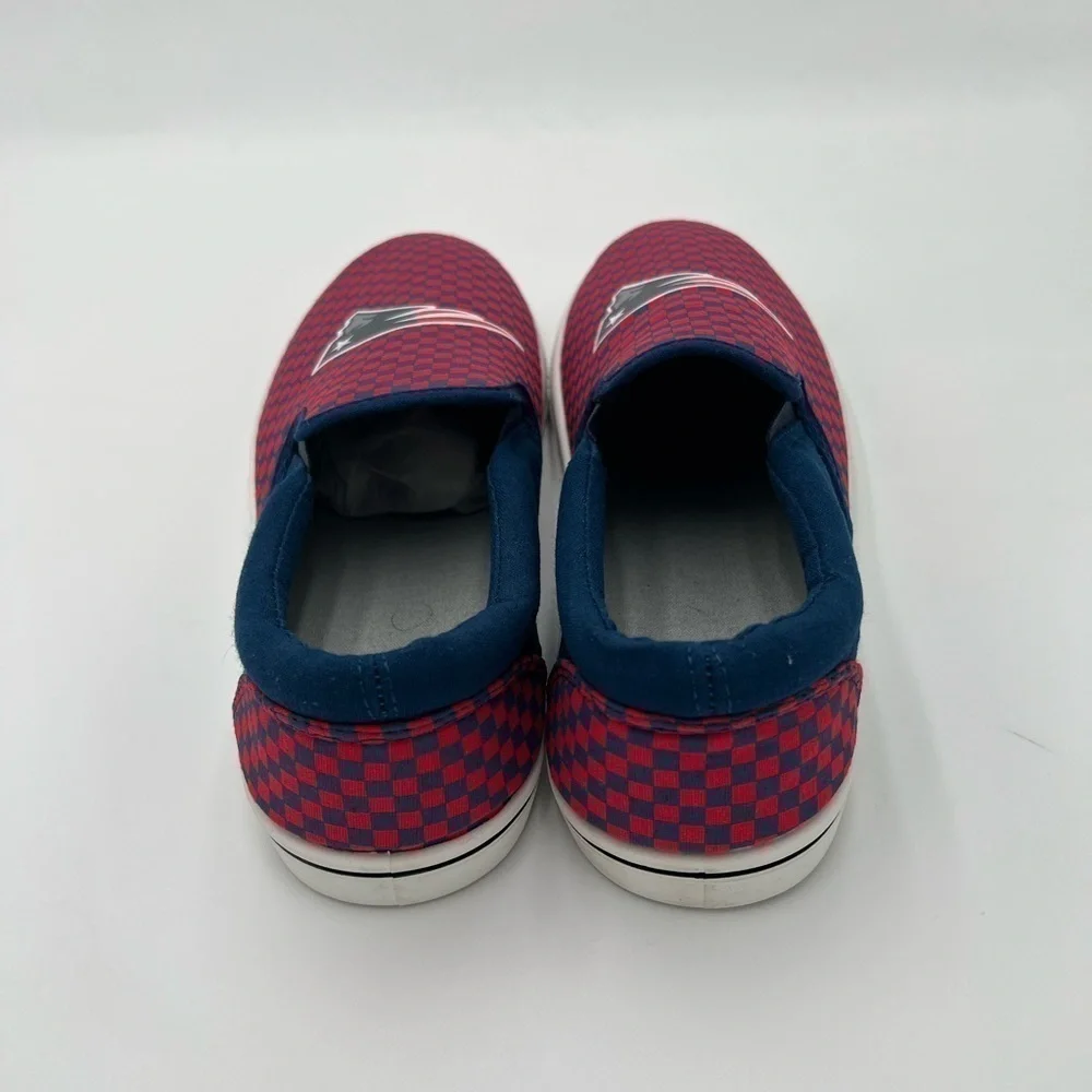 New England Patriots Checkered Canvas Slide-On Slippers – Size 11